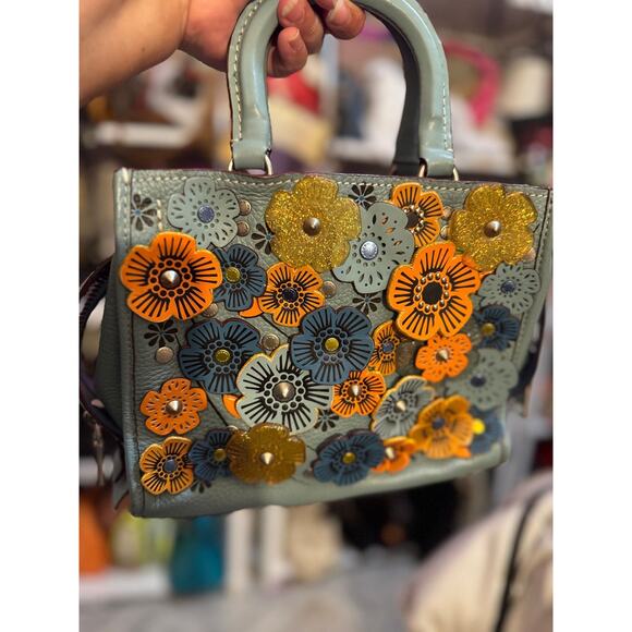 Coach Handbags - A572 Coach tea rose 1941 light blue w strap